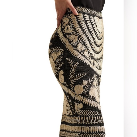 Ralph Lauren Collection Purple Label Embroidered Raffia Silk Dress Pencil Skirt - Picture 2 of 14